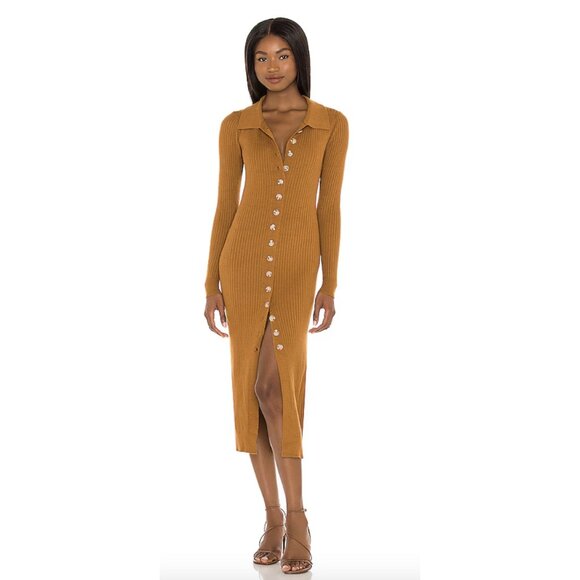 Heartloom Dresses & Skirts - HEARTLOOM Dahlia Ribbed Knit Maxi Dress in Rust - Women's Size M NWT